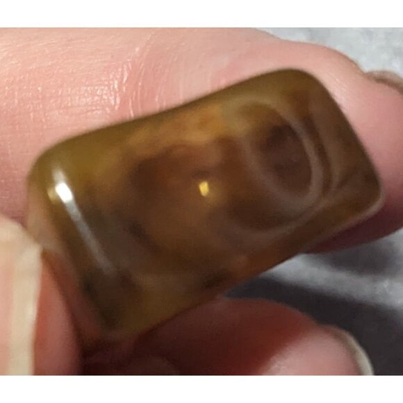 Brown Mottled Abstract Chunky Fashion Ring Size 5 3/4 - Picture 14 of 14